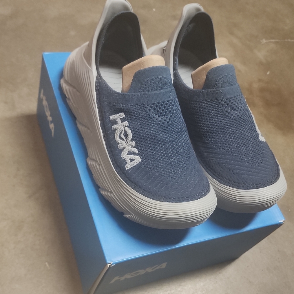 Hoka Blue and Gray Slip-On Shoes